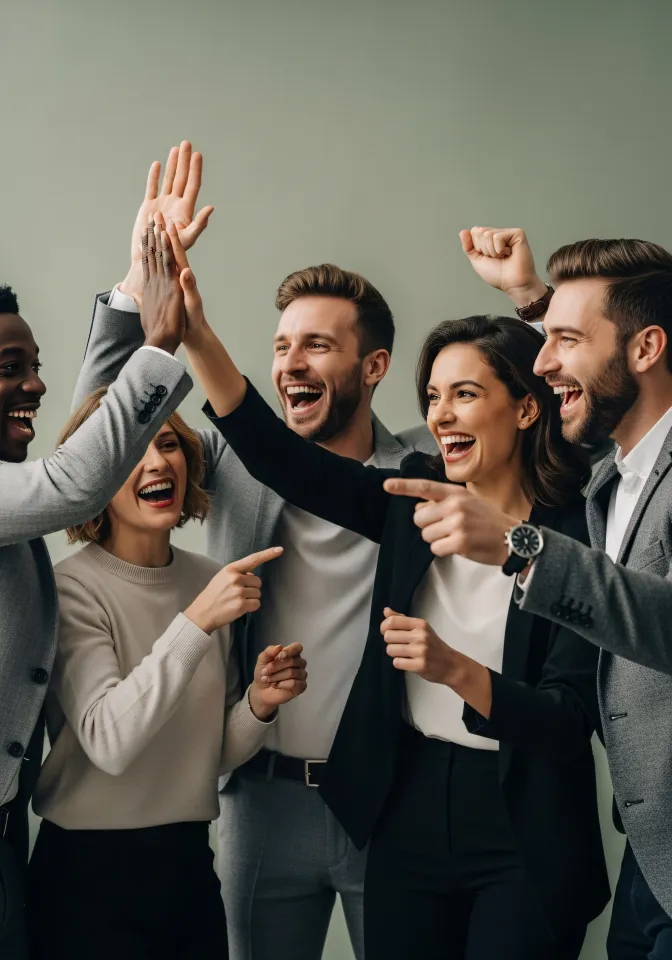 Pessoas celebrando objetivo